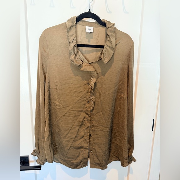 CAbi Icon Olive GreenBlouse #4167 VGUC XL - Picture 2 of 4